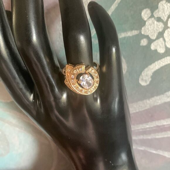 Gorgeous FJ Fallon Gold plated statement ring, Stamped - Picture 1 of 4